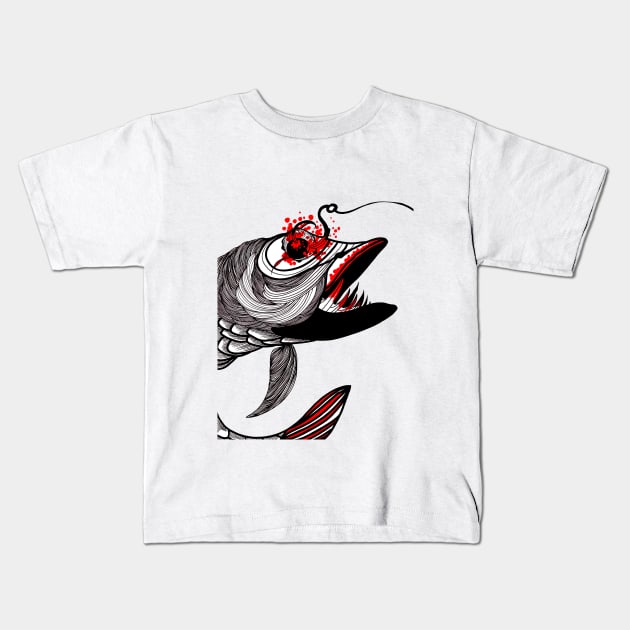 Fishing Kids T-Shirt by FUN ART